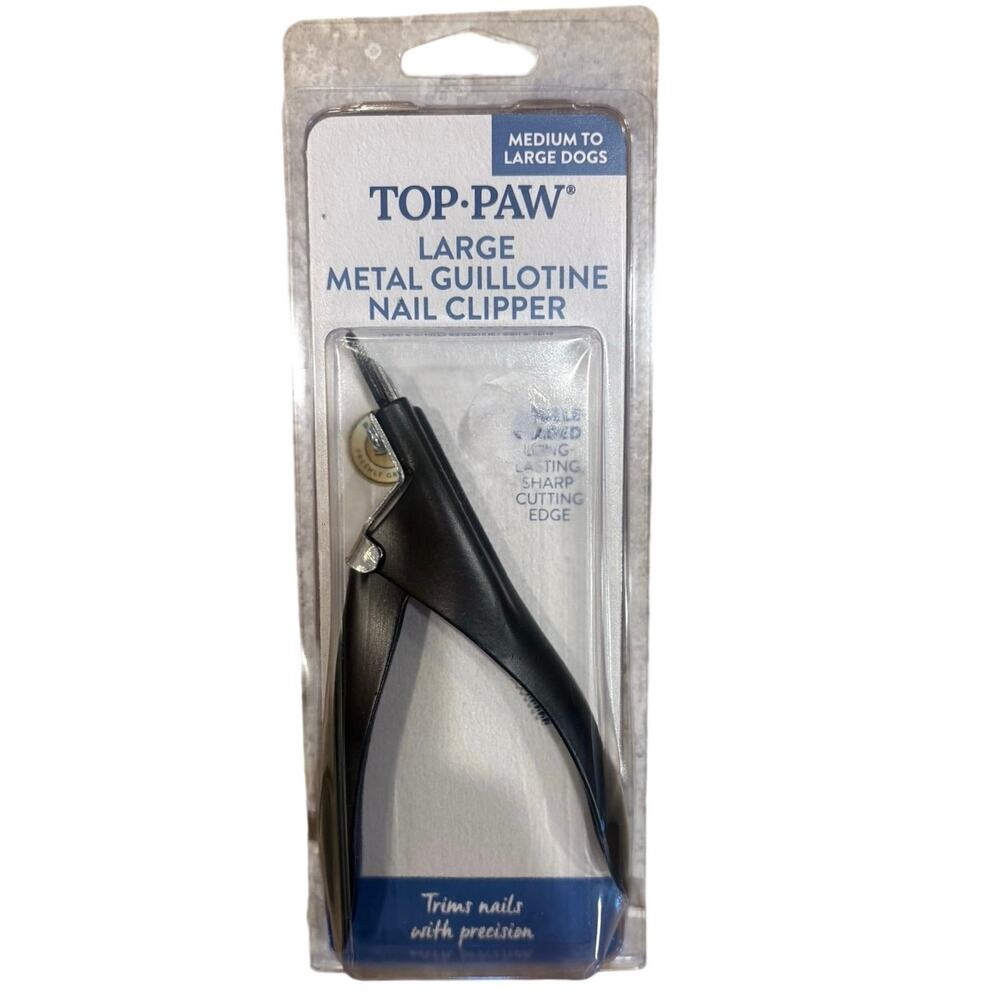 NIB Top Paw Double Bladed Long Lasting Sharp Metal Guillotine Nail Clipper Large